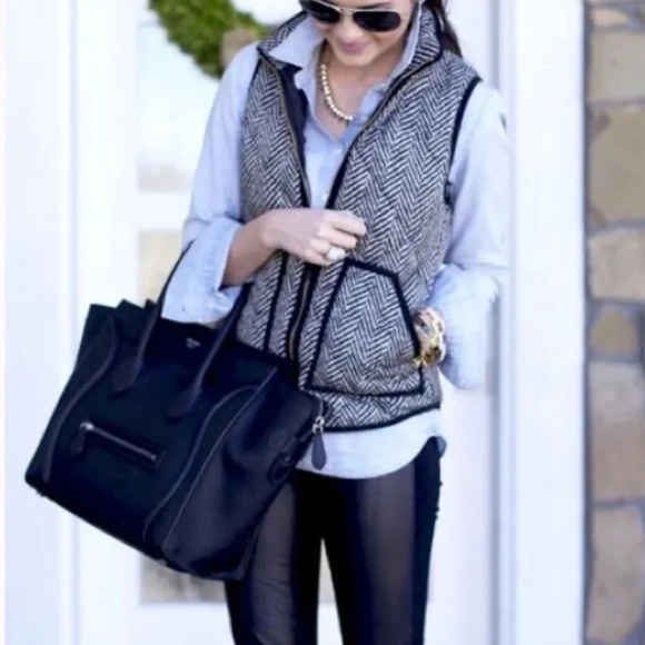 J. Crew Excursion Quilted Down Fill Vest in Herringbone Size Medium - Picture 2 of 9